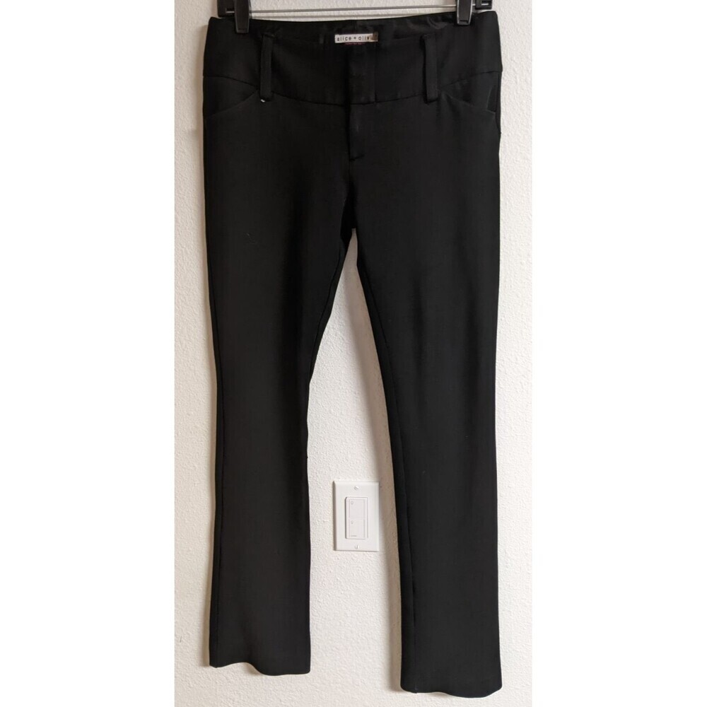 Alice & Olivia Black Bootcut Rayon Blend Pants Style # COOO 137 504 Size 8